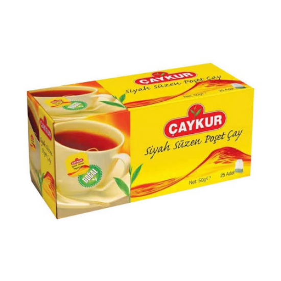 Çaykur Siyah Süzen Bardak Poşet Çay 25'li